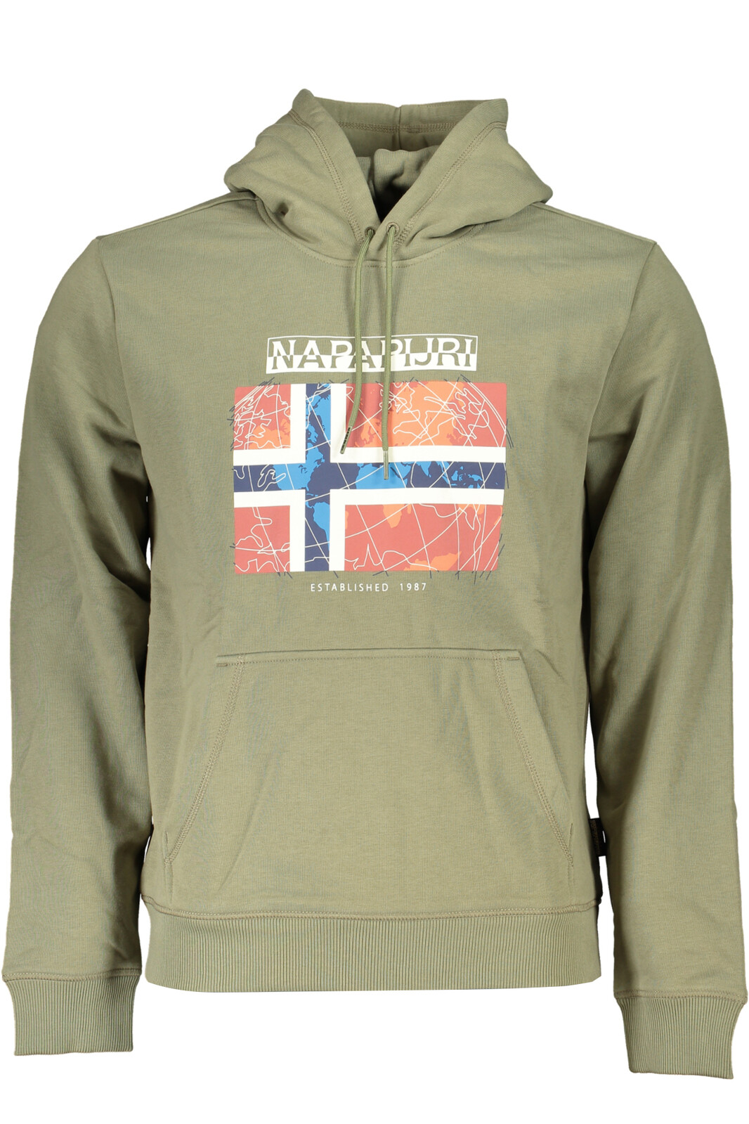 NAPAPIJRI GREEN MEN'S ZIPLESS SWEATSHIRT