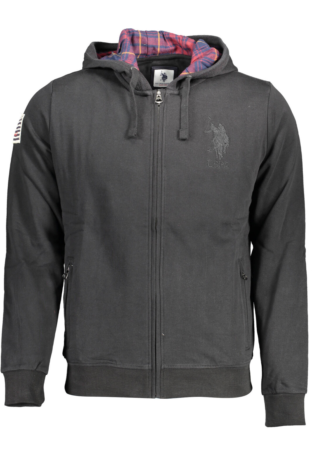 US POLO SWEATSHIRT WITH ZIP MAN BLACK
