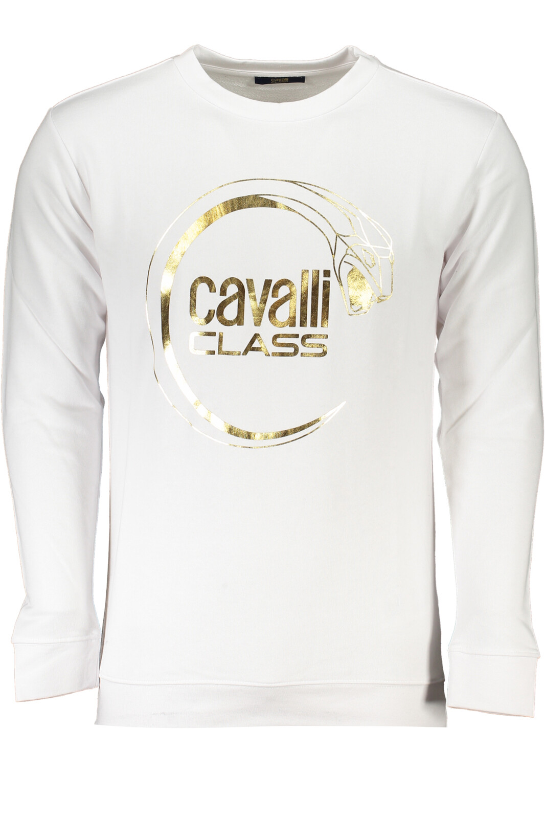 CAVALLI CLASS MEN'S WHITE ZIPLESS SWEATSHIRT