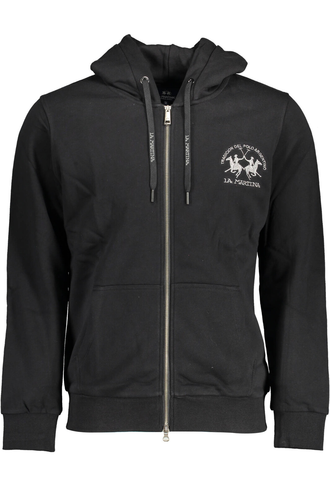 LA MARTINA MEN'S BLACK ZIPPED SWEATSHIRT