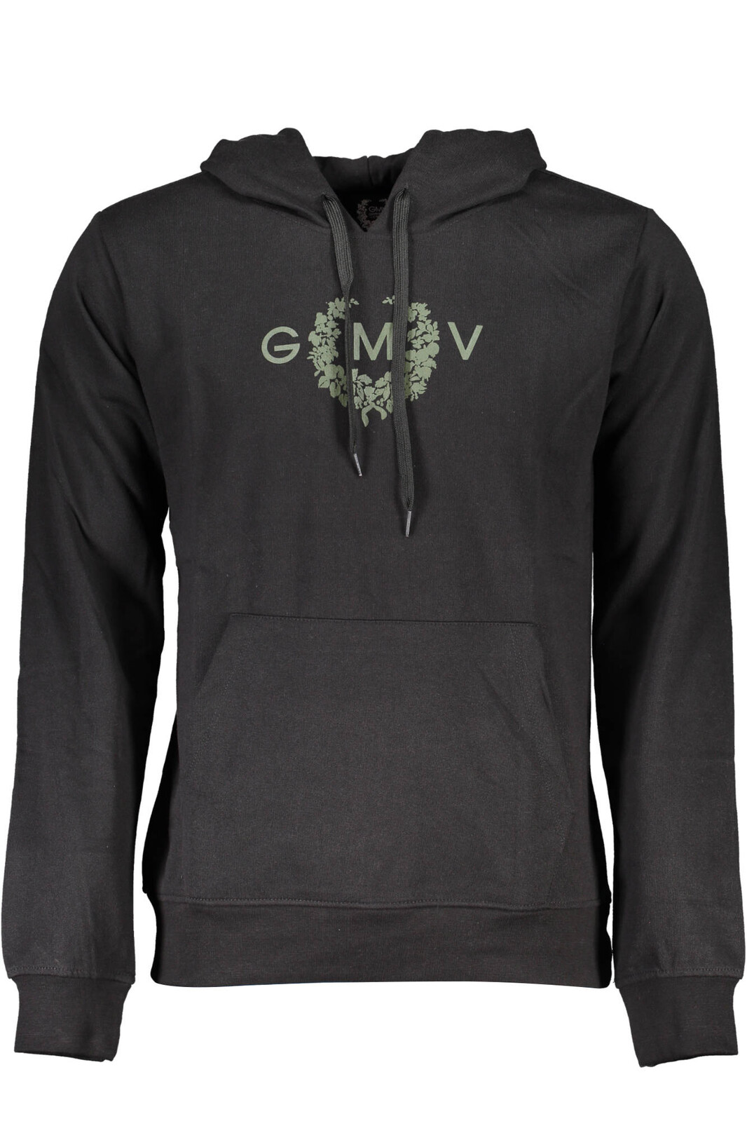 GIAN MARCO VENTURI MEN'S BLACK ZIP-LESS SWEATSHIRT