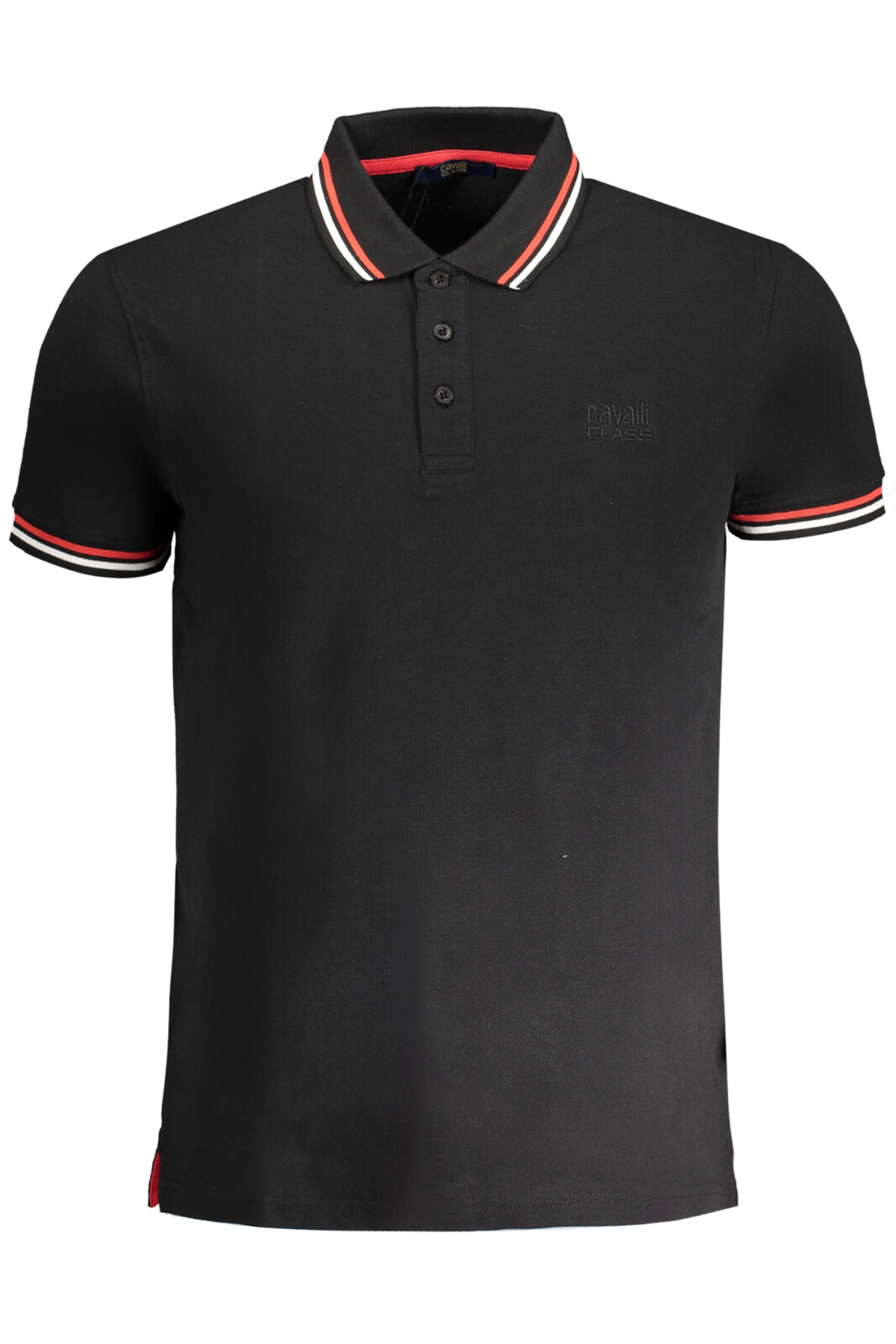 CAVALLI CLASS MEN'S SHORT SLEEVED POLO SHIRT BLACK