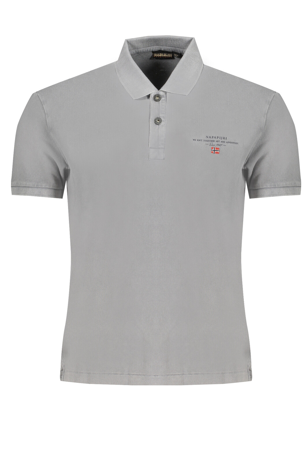 NAPAPIJRI MEN'S GRAY SHORT SLEEVED POLO SHIRT