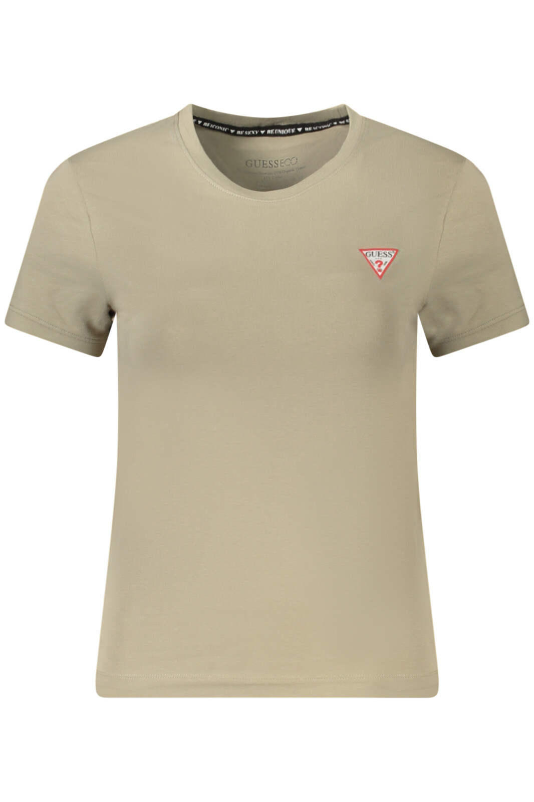 GUESS JEANS BEIGE WOMEN'S SHORT SLEEVE T-SHIRT