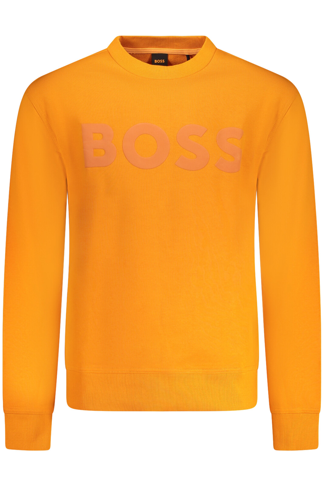 BOSS MEN'S ORANGE ZIP-LESS SWEATSHIRT
