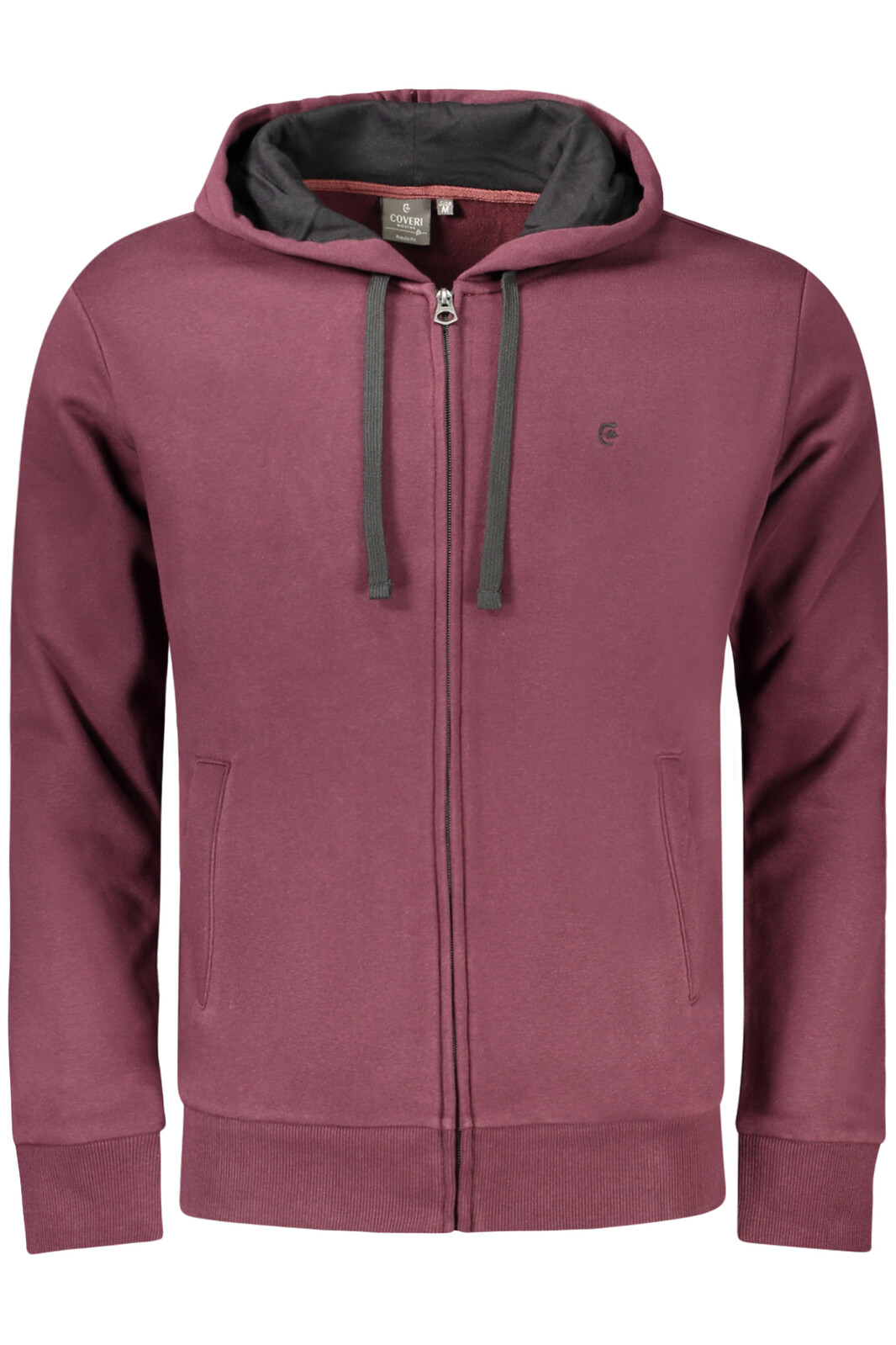 COVERI MOVING RED MEN'S ZIP-UP SWEATSHIRT