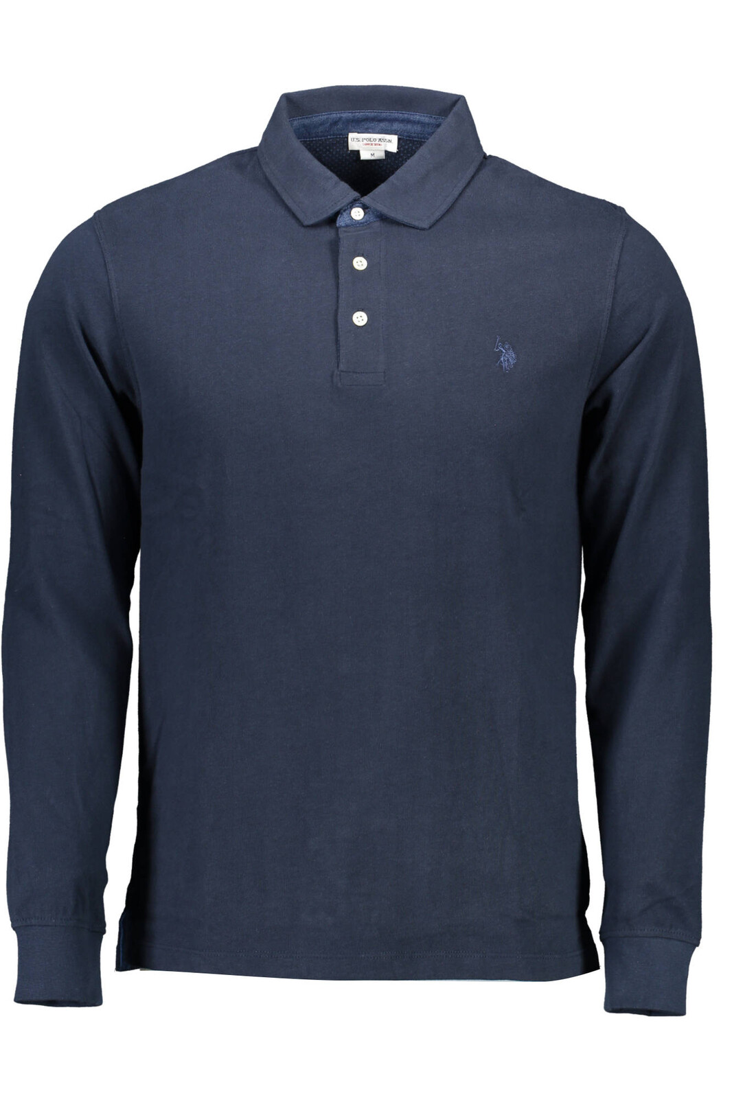 US BLUE MEN'S LONG SLEEVE POLO SHIRT