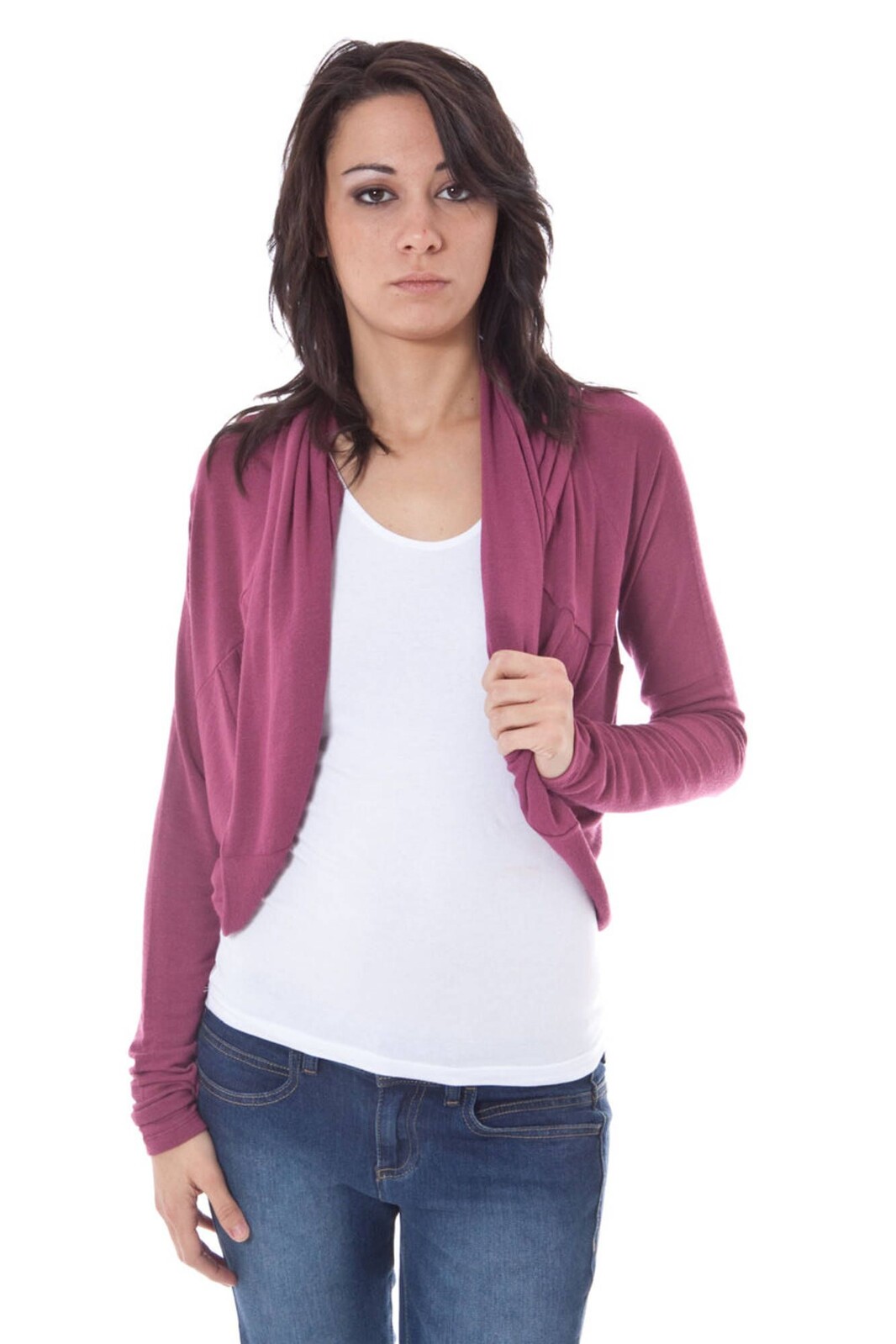 JOHN GALLIANO LONG SLEEVE SHRUGS PURPLE WOMAN