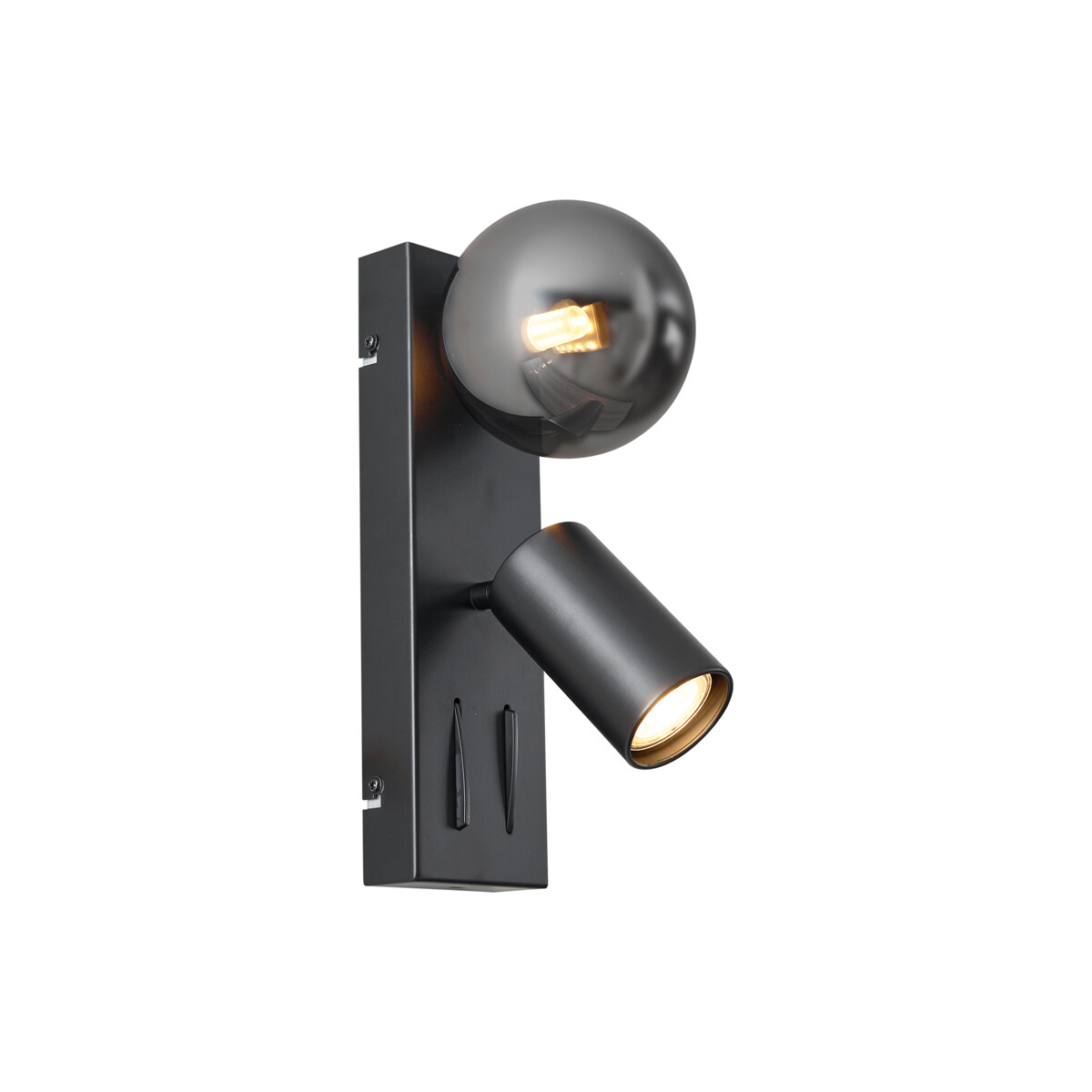 Moderné nástenné svietidlo čierne 2-svetelné naklápacie - Lesly