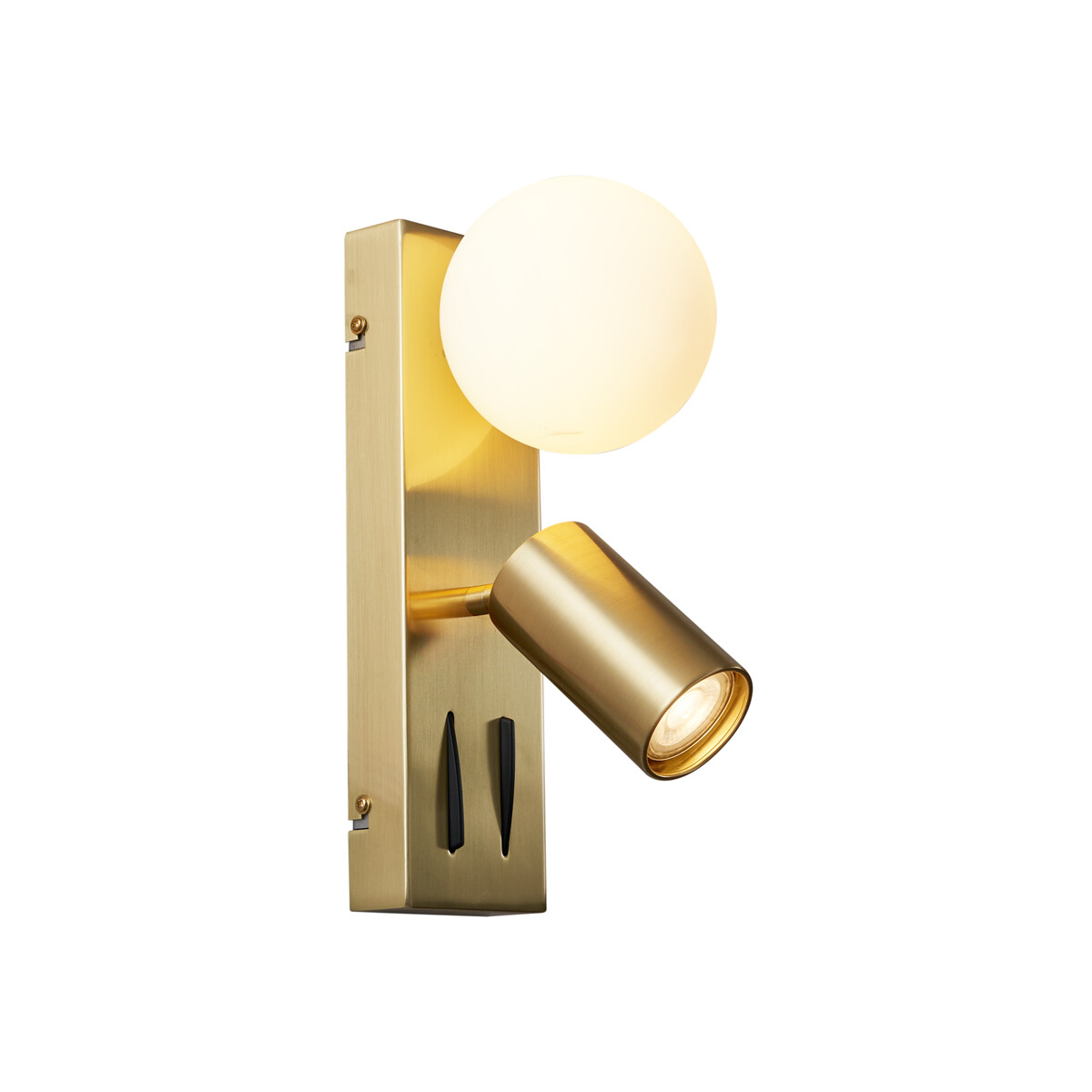 Moderné nástenné svietidlo mosadzné 2-svetlá naklápacie - Lesly