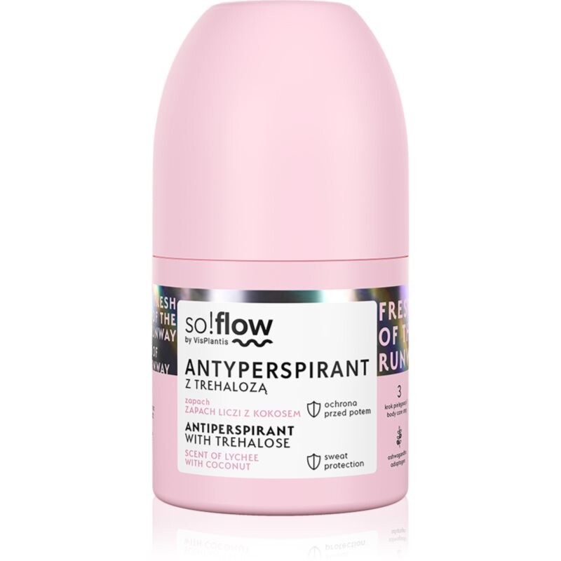 so!flow Antiperspirant antiperspirant roll-on pre ženy Scent of Lychee with Coconut 50 ml