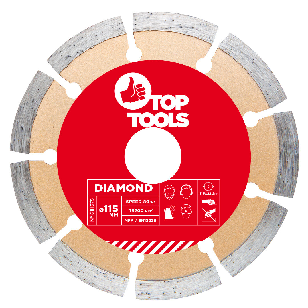 Top Tools Diamantový kotúč, 115 x 22.2 mm, segment 61H315