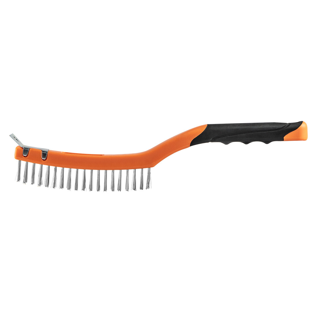 NEO TOOLS Drôtená kefa, drôt z nehrdzavejúcej ocele, 3x19 jednotlivých radov, so škrabkou 39-052