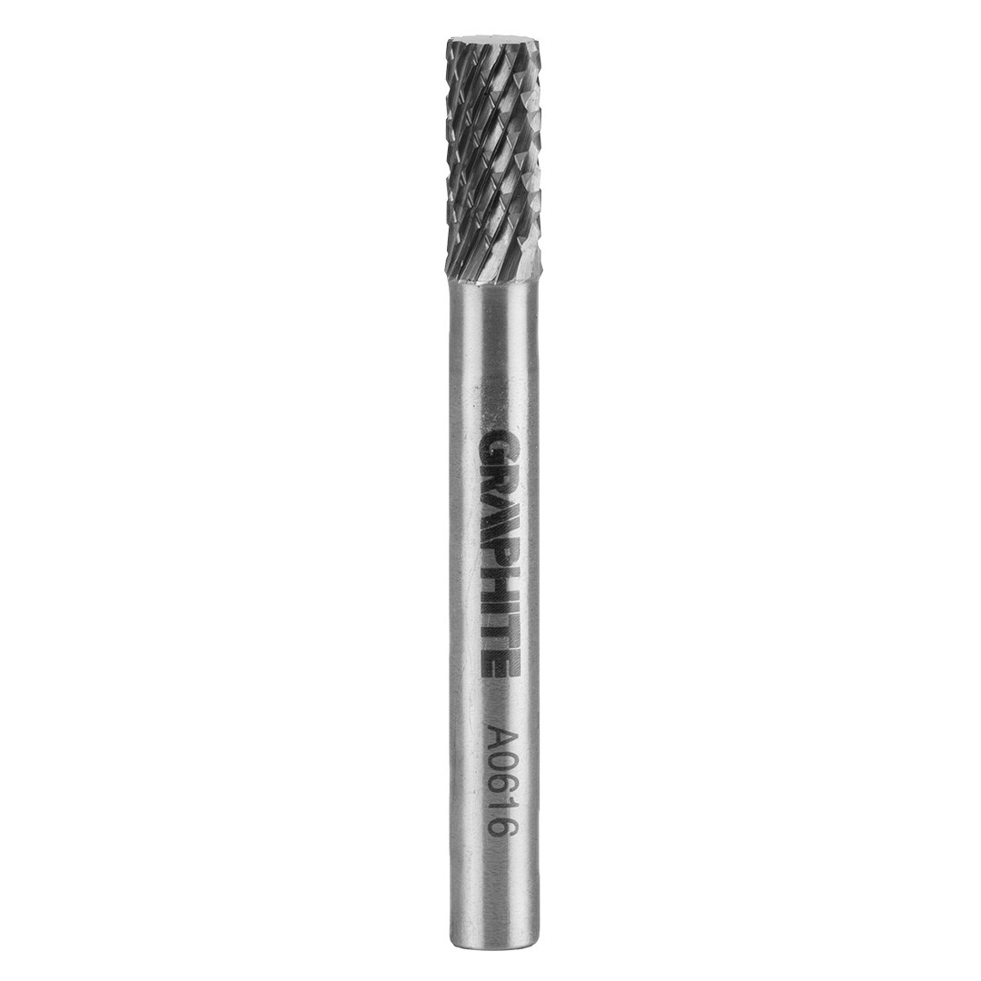 GRAPHITE HM fréza na kov, typ A (valcová), 6 x 16 mm, stopka 6 x 45 mm 55H350