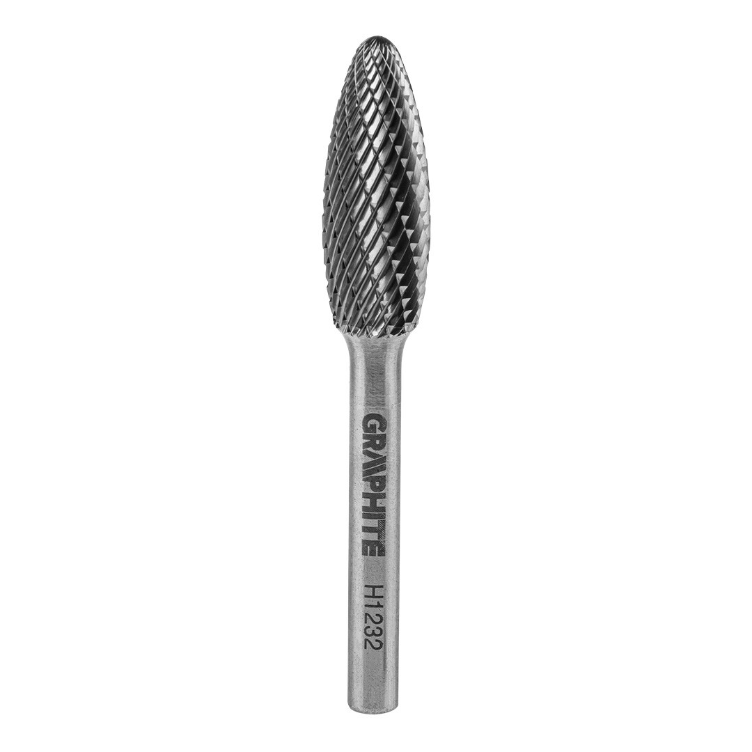 GRAPHITE HM fréza na rezanie kovov typ H (plameňová fréza), 12 x 32 mm, stopka 6 x 45 mm 55H376