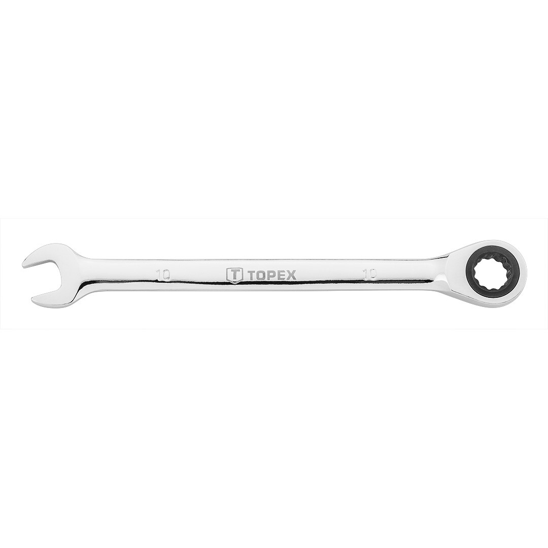 TOPEX Plochý očkový kľúč s račňou 10 x 160 mm 35D741