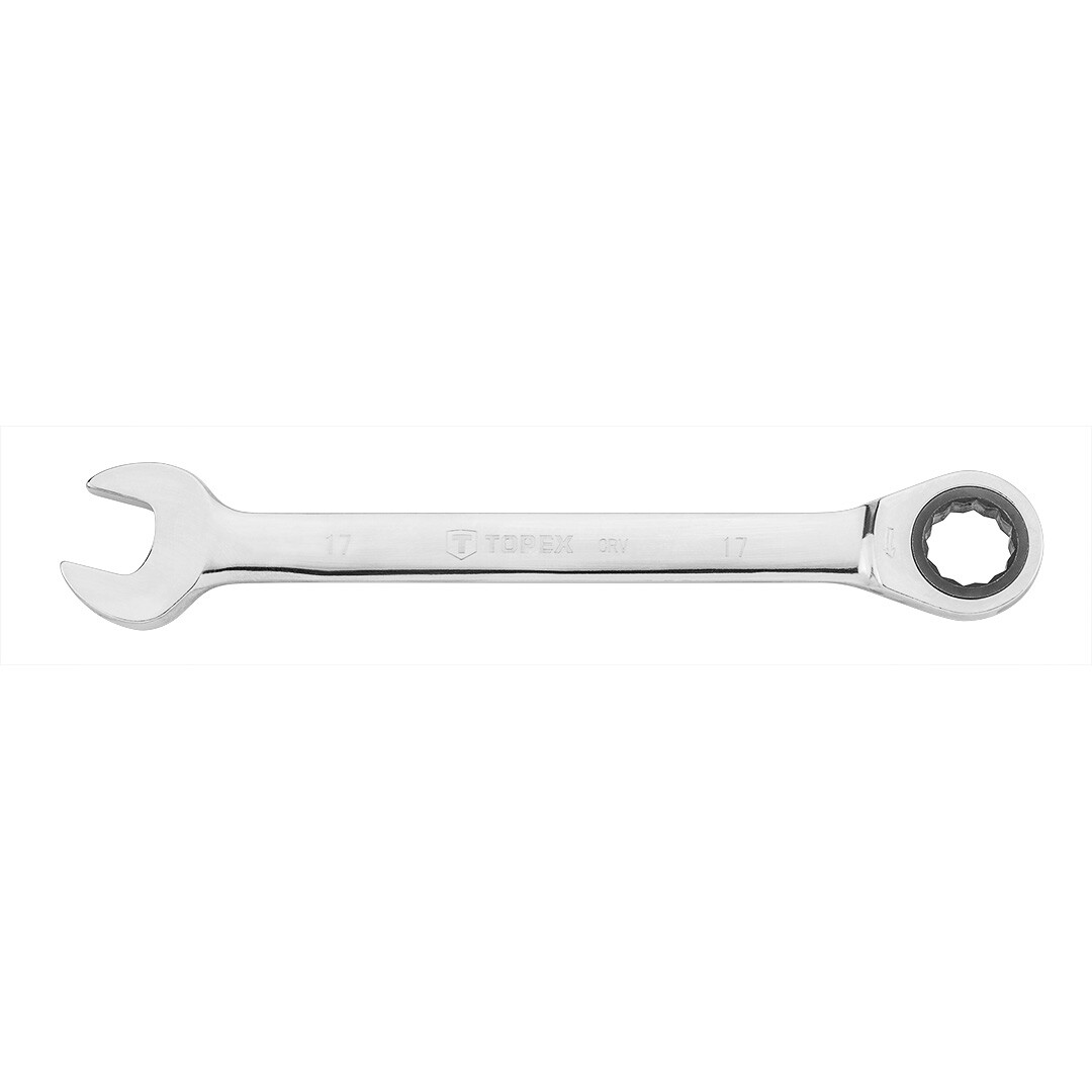TOPEX Plochý očkový kľúč s račňou 17 x 225 mm 35D745