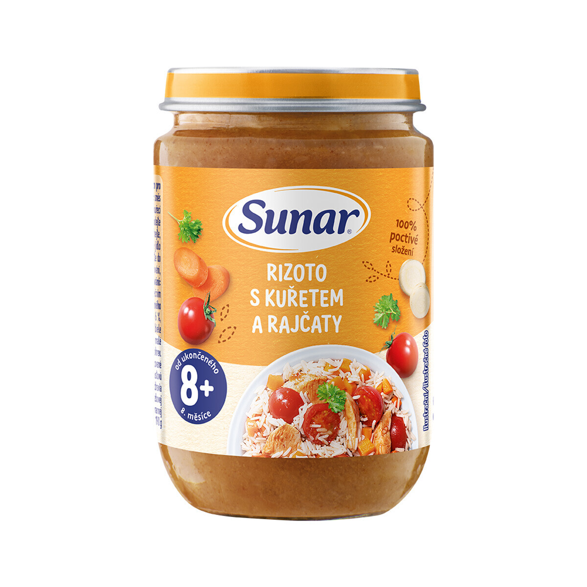 Sunar RIZOTO S KURAŤOM A PARADAJKAMI zeleninovo-mäsový príkrm 190g