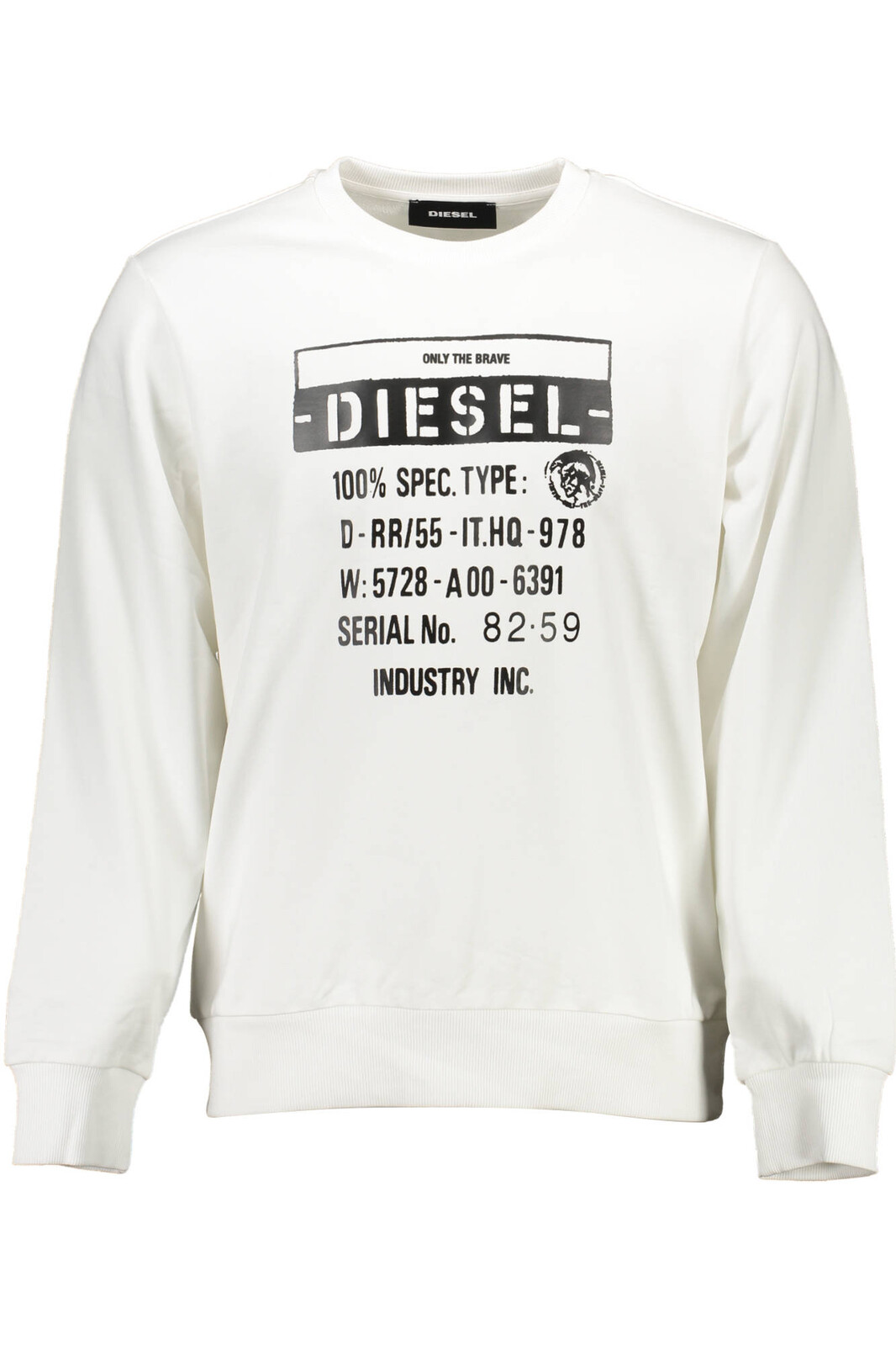 DIESEL SWEATSHIRT WITHOUT ZIP MAN WHITE