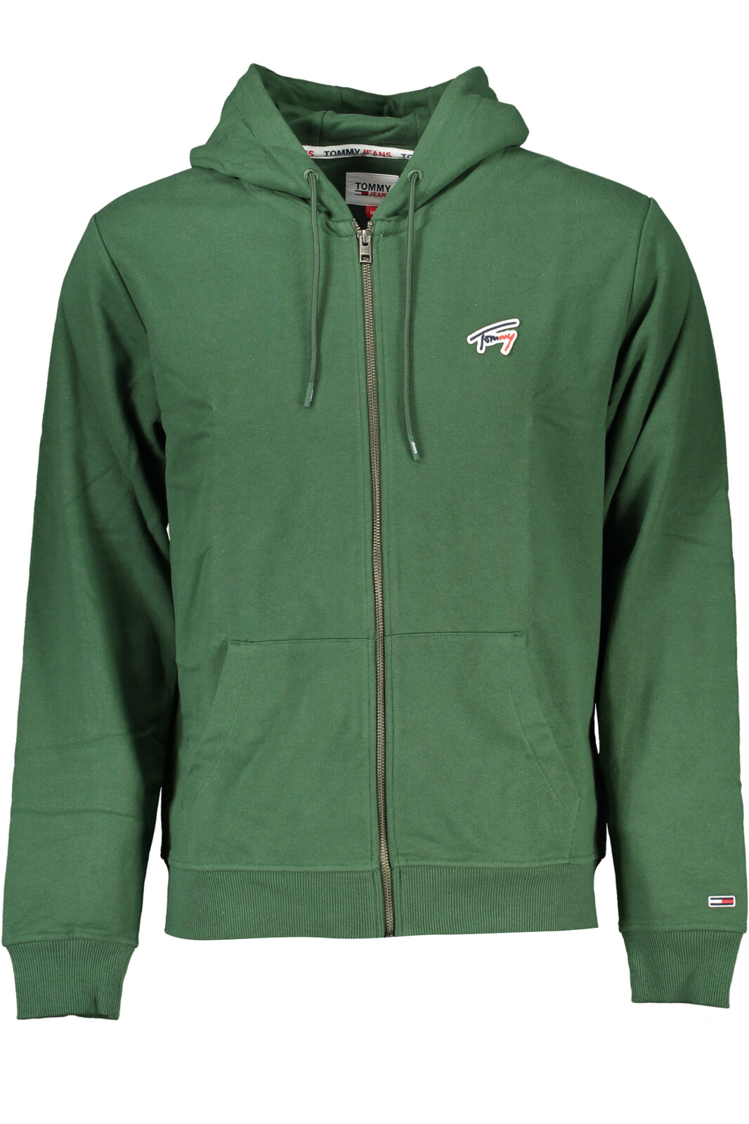 TOMMY HILFIGER MEN'S GREEN ZIP SWEATSHIRT
