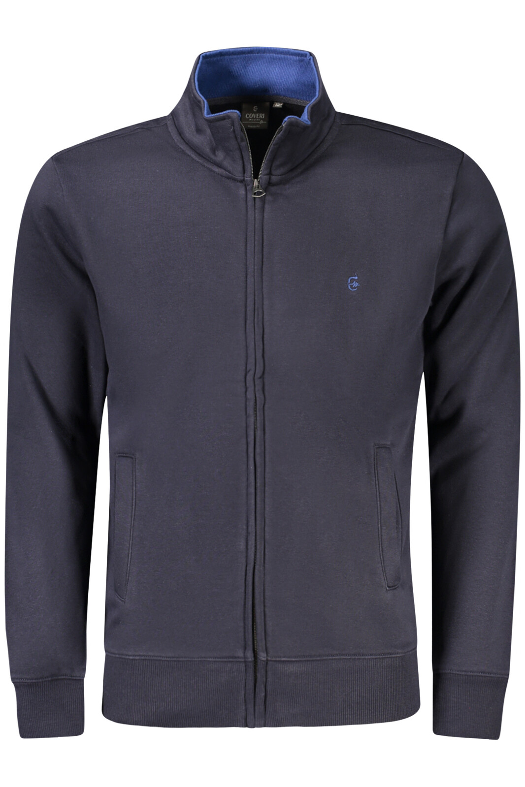 COVERI MOVING MEN'S BLUE ZIP-UP SWEATSHIRT