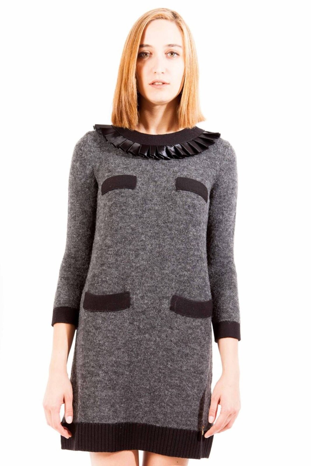 LOVE MOSCHINO SHORT DRESS WOMAN GRAY