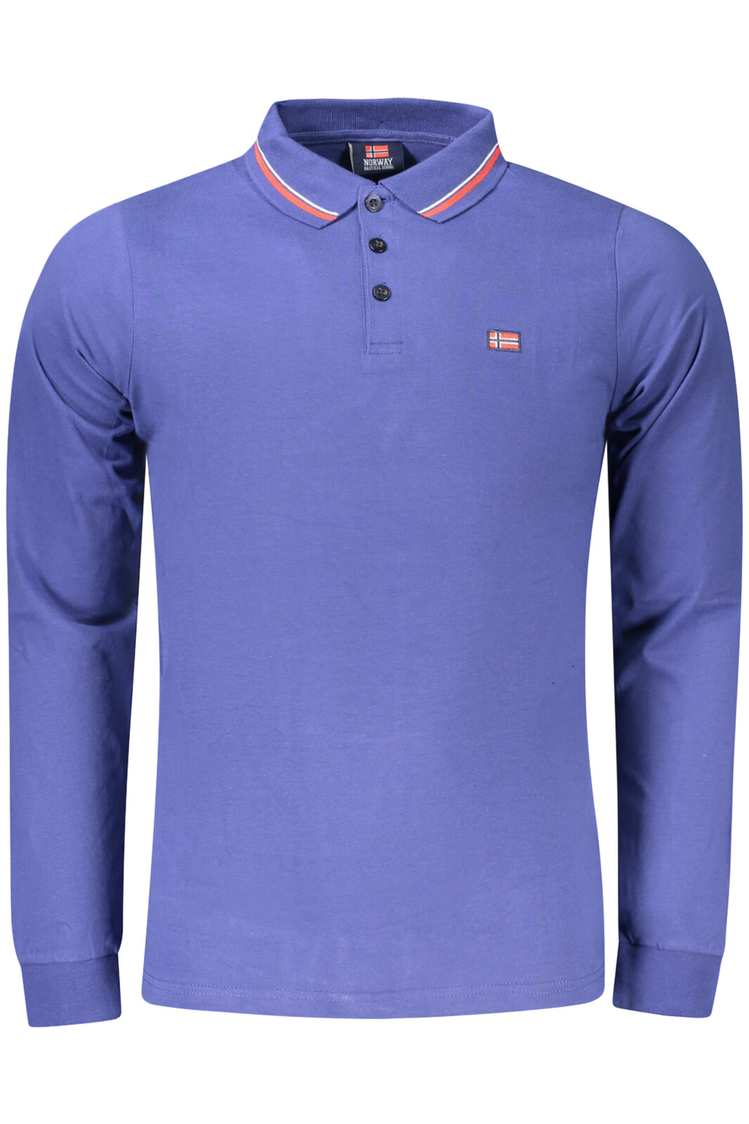 NORWAY 1963 MEN'S LONG SLEEVE POLO SHIRT BLUE