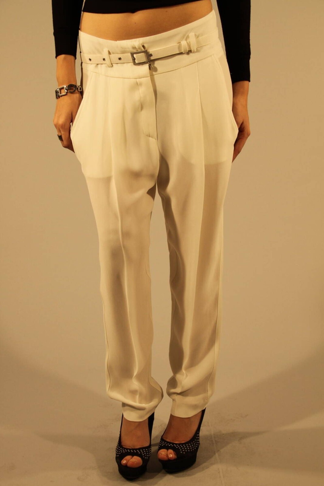 PATRIZIA PEPE WHITE WOMAN TROUSERS