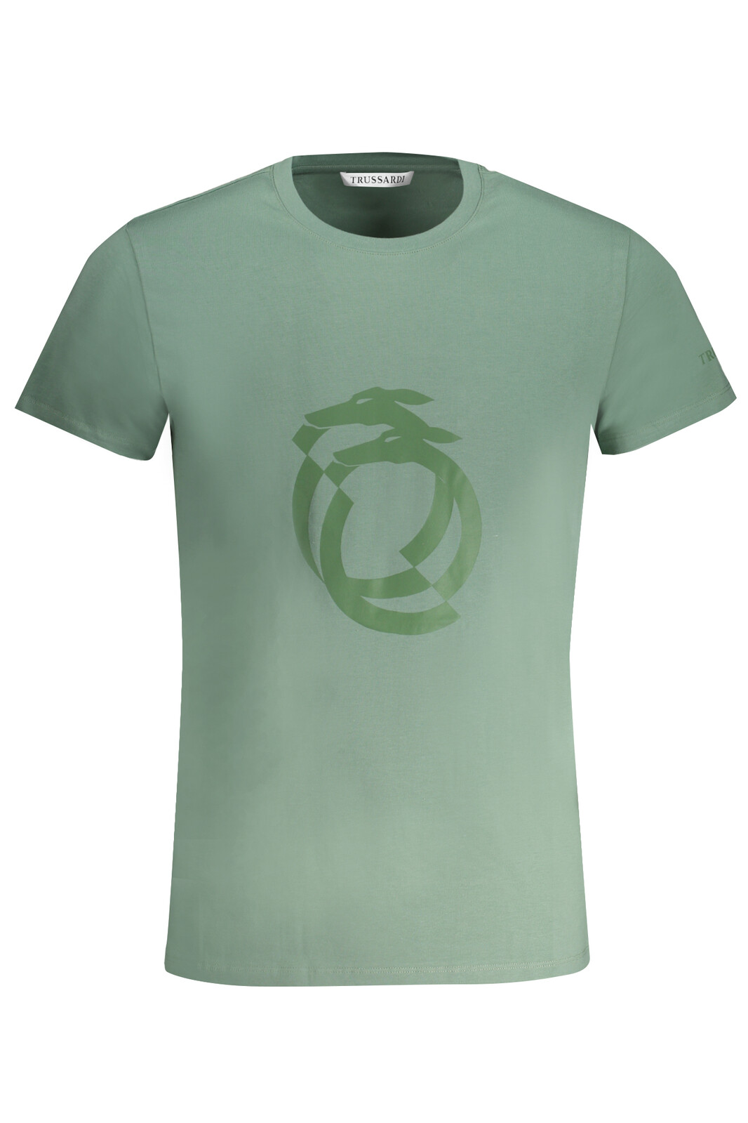 TRUSSARDI GREEN MEN'S SHORT SLEEVED T-SHIRT