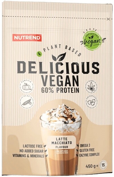 Nutrend delicious vegan protein 450 g - latte macchiato výpredaj
