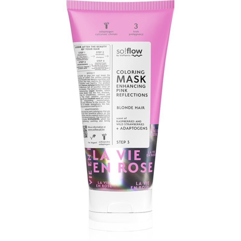 so!flow Toning Hair Mask intenzívna farbiaca maska odtieň Pink 200 ml