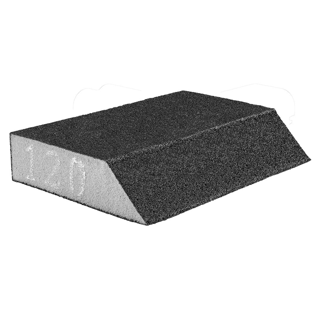 GRAPHITE Brúsna špongia 125 x 25 x 90 mm, K120, šikmá 55H923