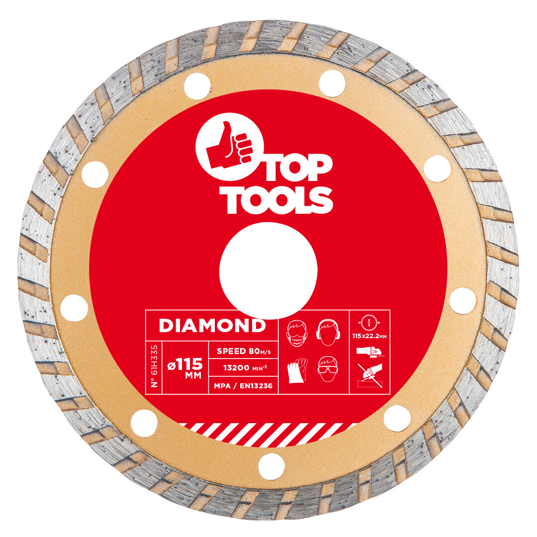 Top Tools Diamantový kotúč, 115 x 22.2 mm, Turbo 61H335