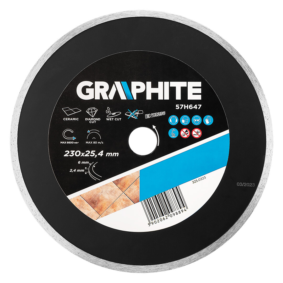 GRAPHITE Diamantový kotúč 230 x 25,4 mm, pevný pre 59G891 57H647