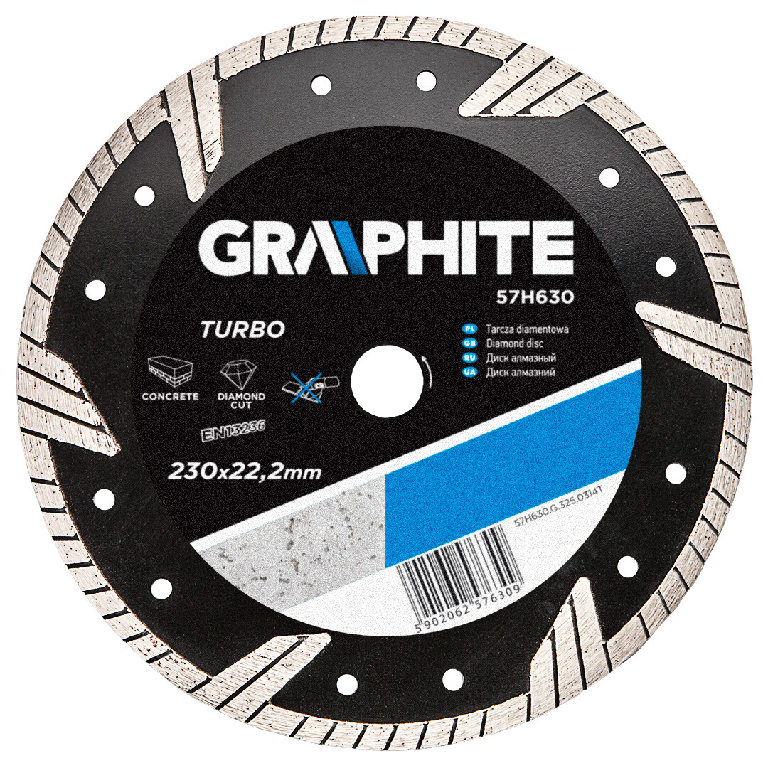 GRAPHITE Diamantový kotúč, 230 22.2 mm, Turbo 57H630
