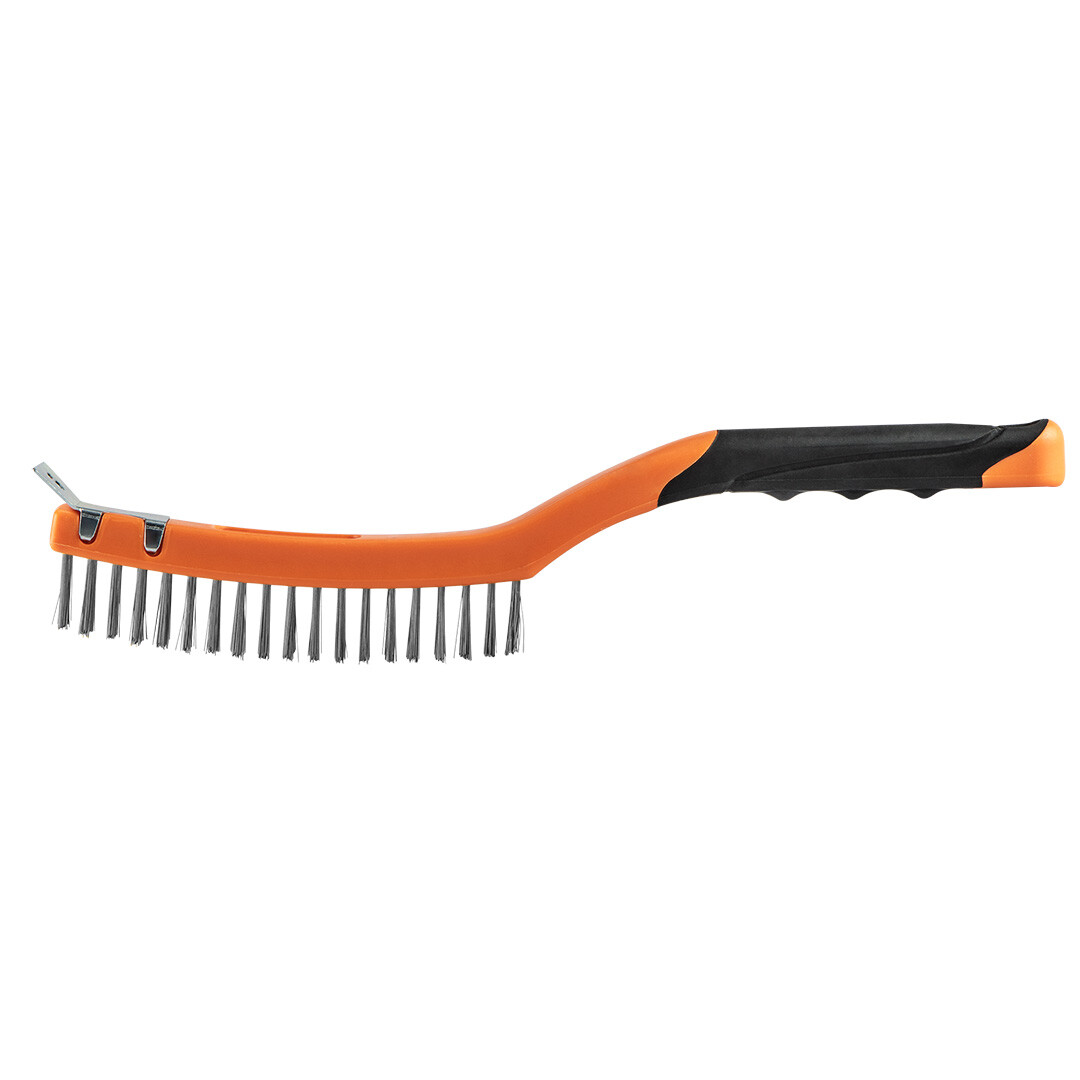 NEO TOOLS Drôtená kefa, oceľový drôt, 3x19 radov, so škrabkou 39-012