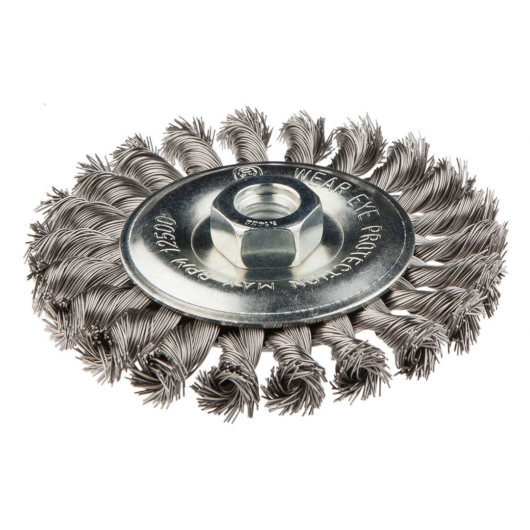GRAPHITE Drôtená kefa, 115 mm x M14, INOX 57H596
