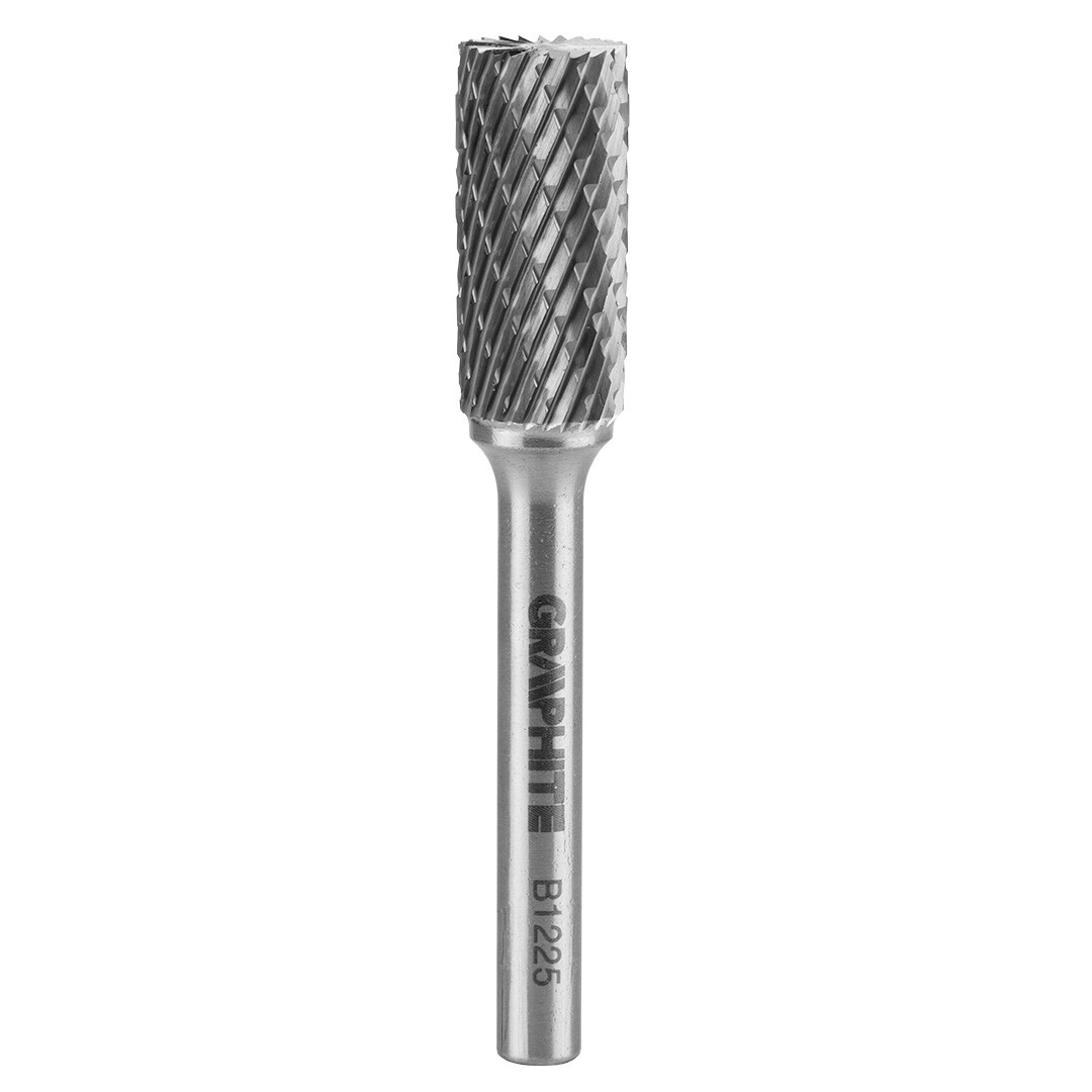 GRAPHITE Fréza na kov HM, typ B (valcová s hornými frézami), 12 x 25 mm, stopka 6 x 45 mm 55H358