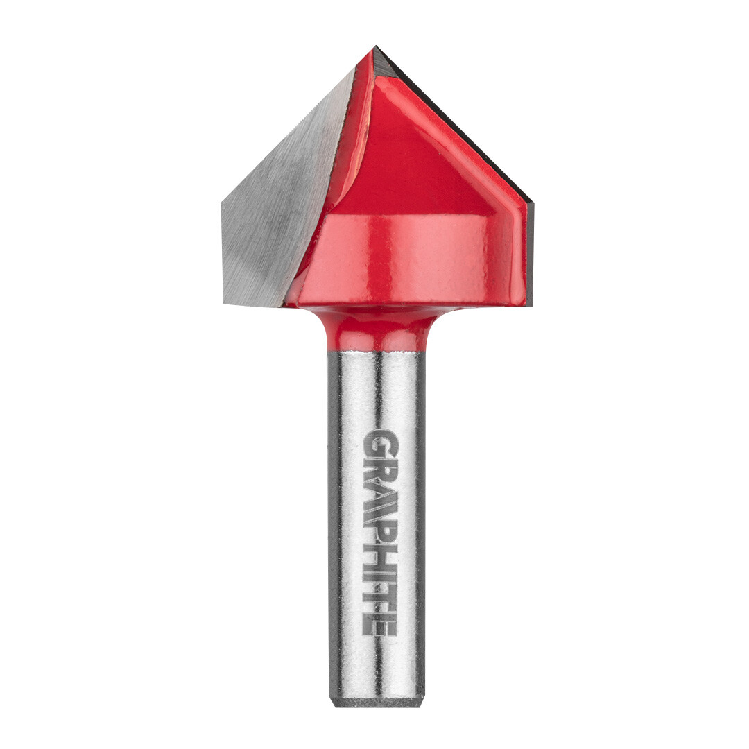 GRAPHITE Fréza s V-drážkou, HM, 25.4 x 25,4 mm, stopka 8 mm 56H210