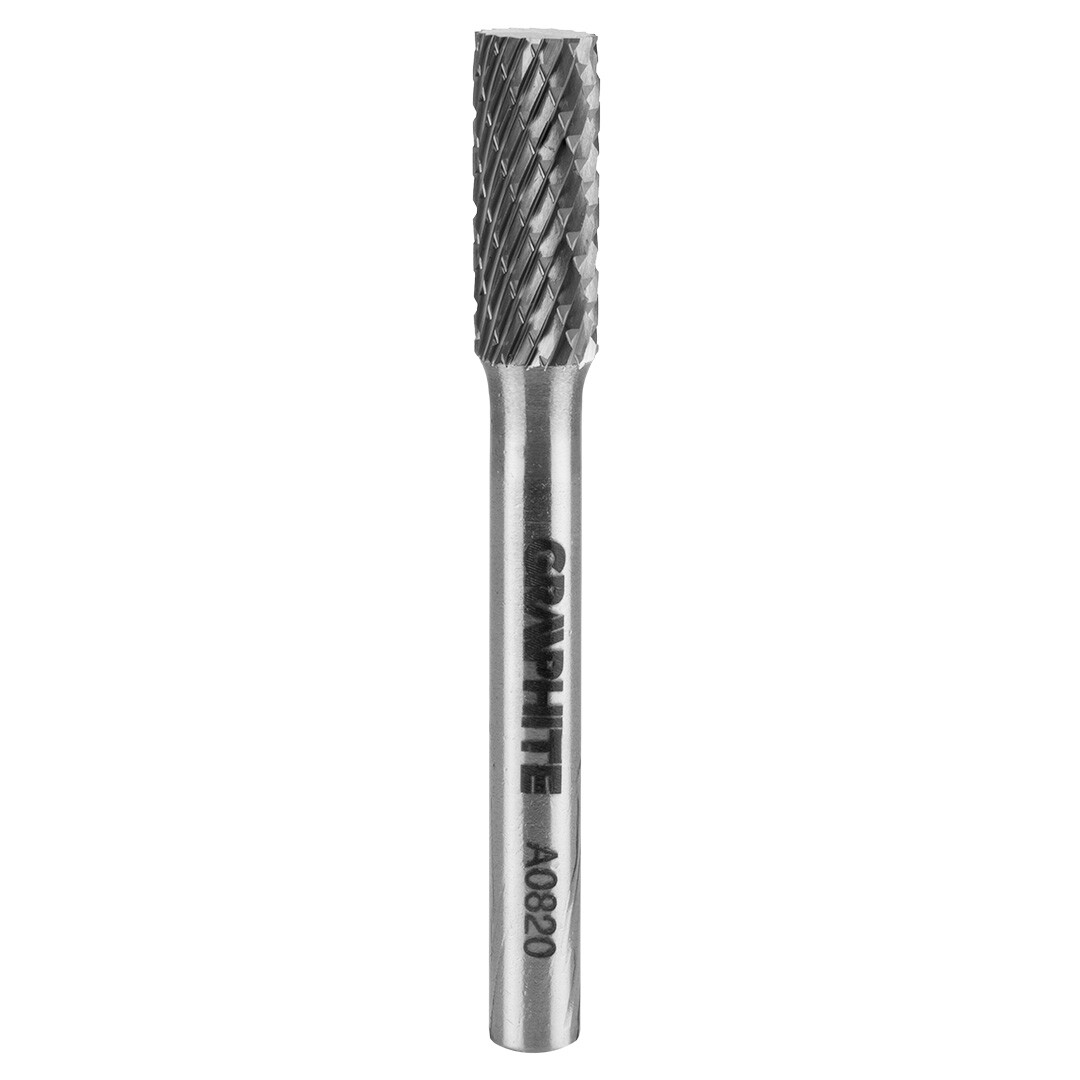 GRAPHITE HM fréza na kov, typ A (valcová), 8 x 20 mm, stopka 6 x 45 mm 55H351