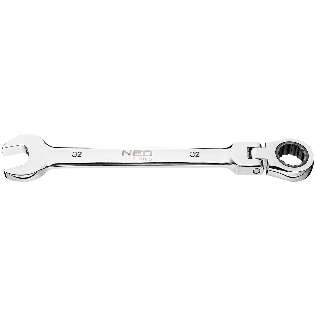 NEO TOOLS Kľúč plochý-očkový s kĺbom a račňou 32 mm 09-060