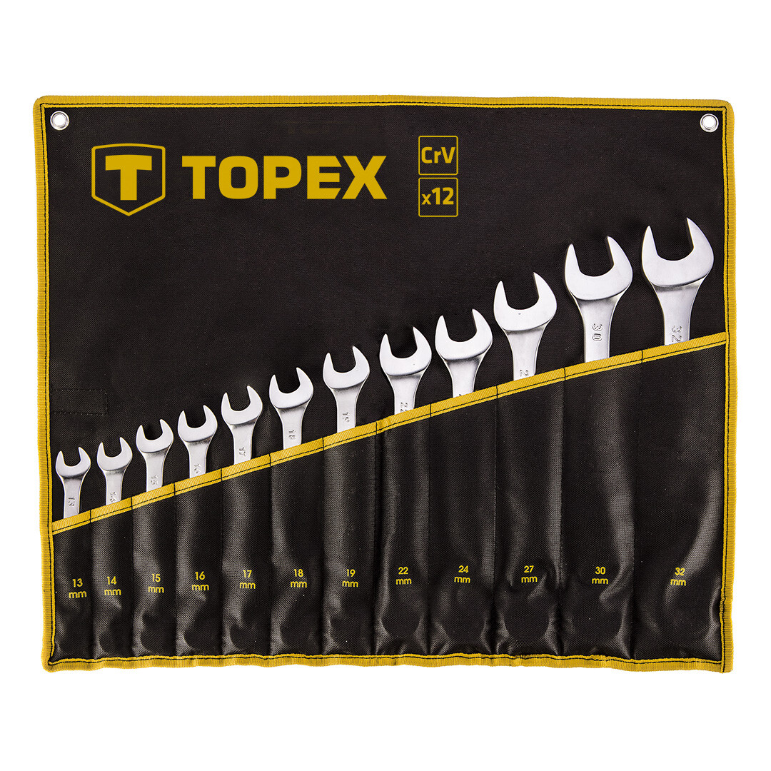 TOPEX Kľúč vidlicový sada, 13 - 32 mm, 12 ks 35D758