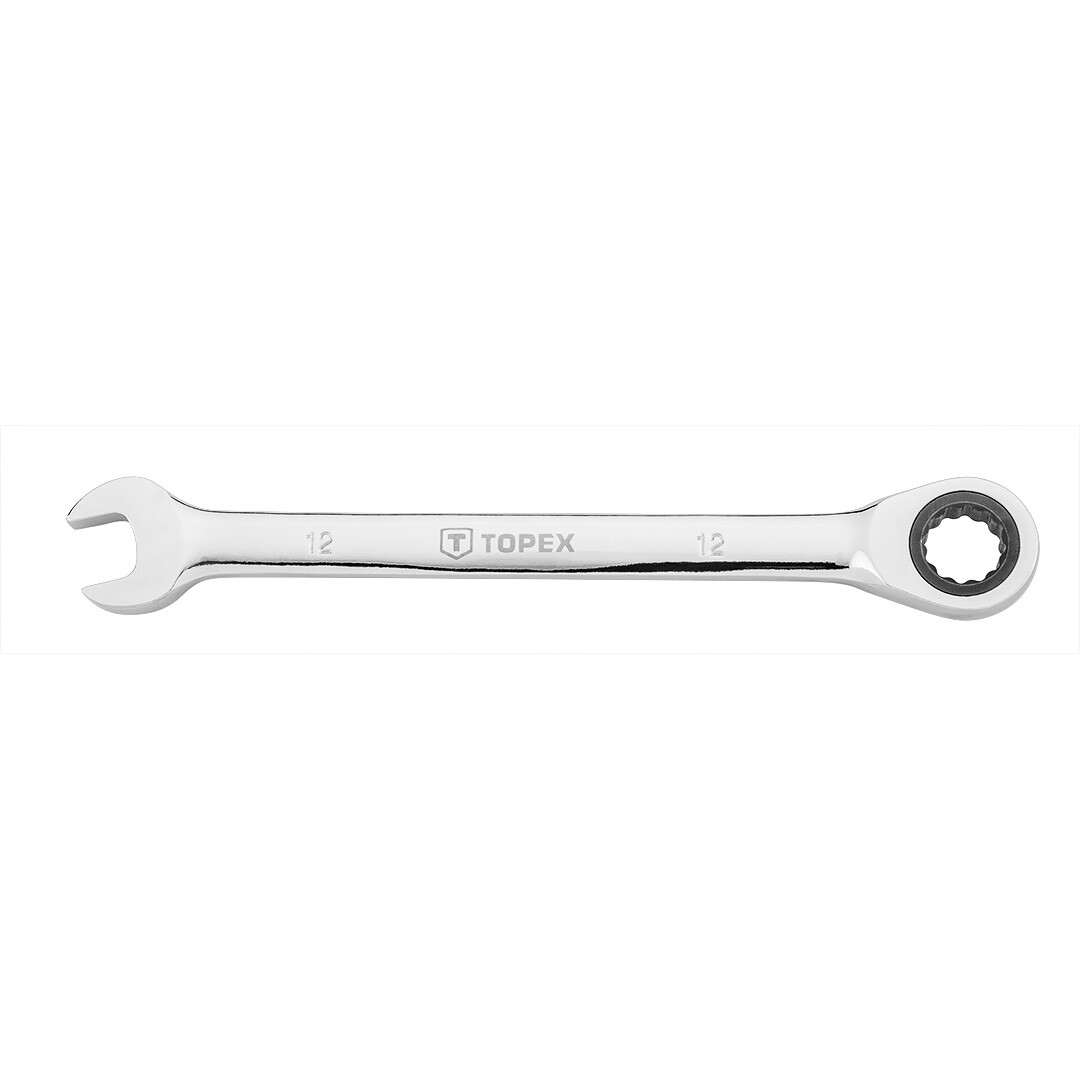 TOPEX Plochý očkový kľúč s račňou 12 x 165 mm 35D747