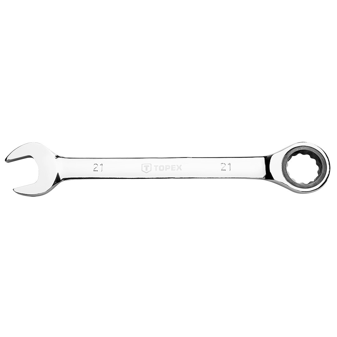 TOPEX Plochý-očkový kľúč s račňou, 21 mm 35D748