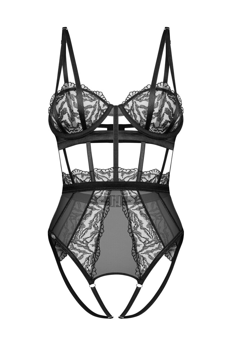 Čierne crotchless body Hersis