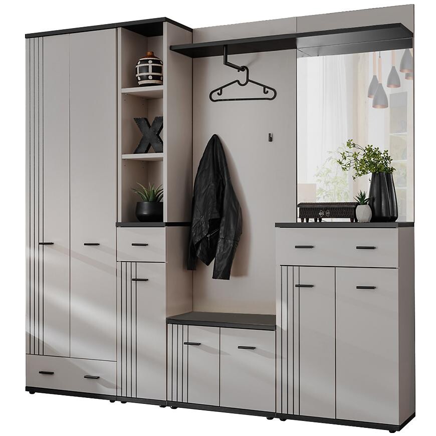 Predsieňový nábytok Hugo IV Cc Hg4 Kašmír/Čierna