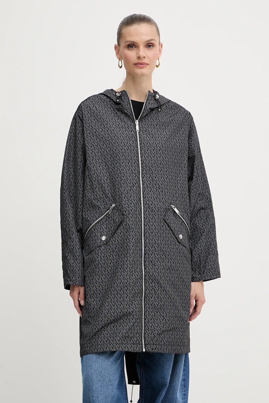 Bunda MICHAEL Michael Kors šedá farba, prechodná, oversize, MT520INJN3