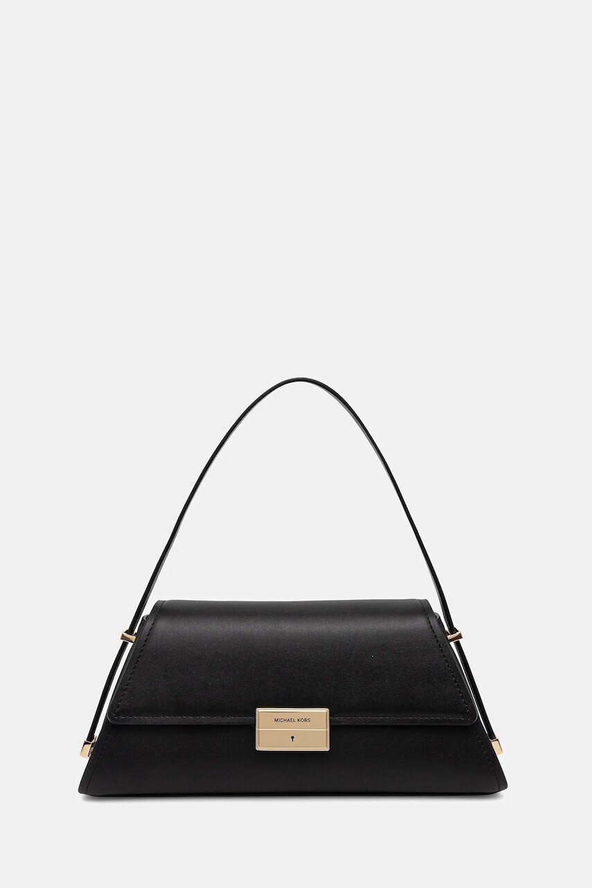 Kožená kabelka MICHAEL Michael Kors LUDLOW čierna farba, 30F4GLNL2L