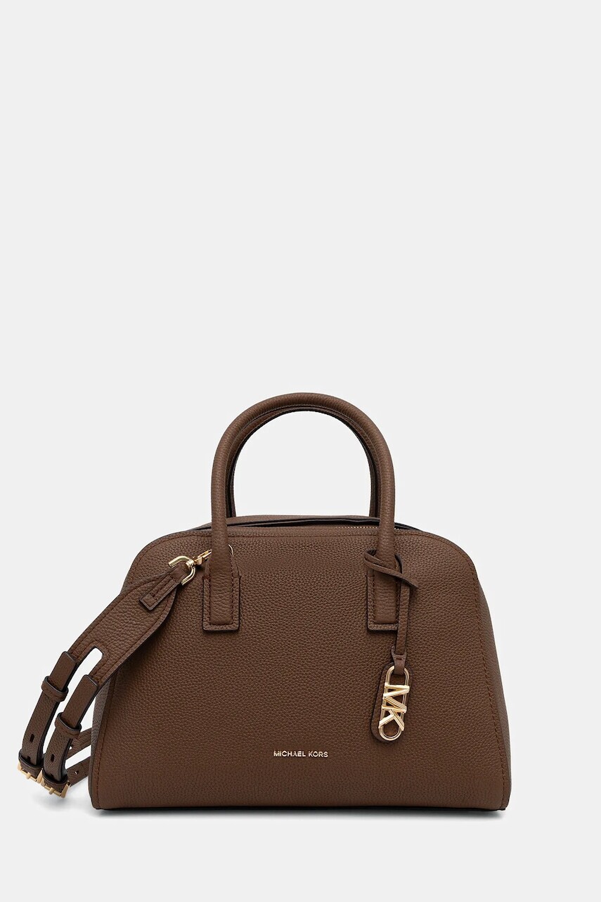 Kožená kabelka MICHAEL Michael Kors ASHTON hnedá farba, 30S5G9QS6L
