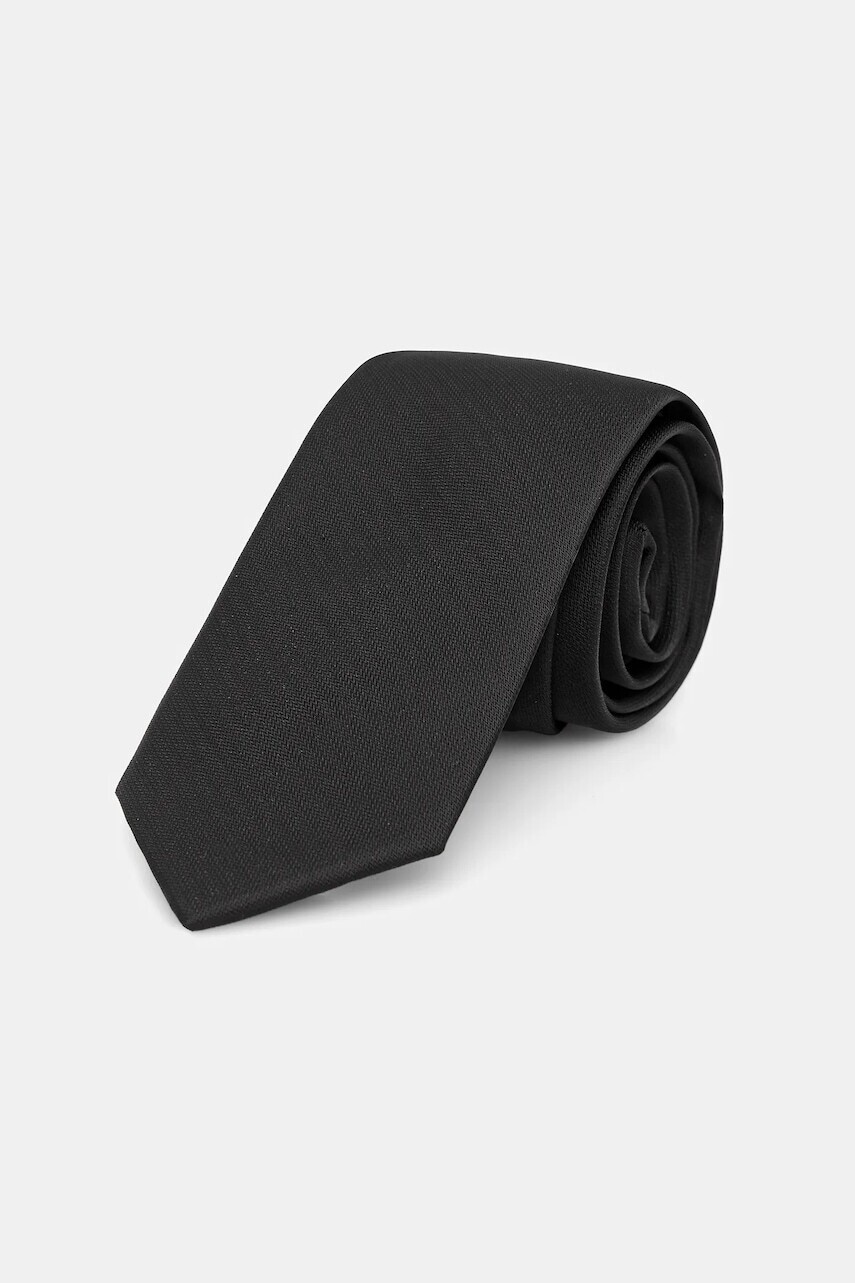 Kravata s prímesou hodvábu Calvin Klein čierna farba, CK2111E001